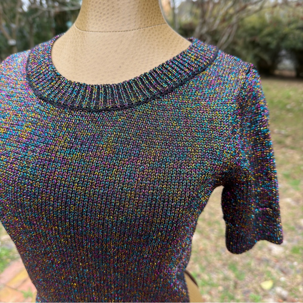 Debut Multicolor Short Sleeve Pullover Sweater - Picture 5 of 16